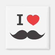 Amo el bigote imán de nevera