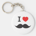 Amo el bigote llaveros