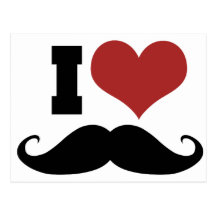 Amo el bigote tarjeta postal