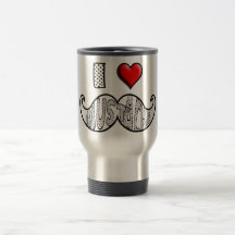 Amo el bigote taza de café