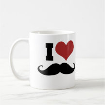 Amo el bigote taza de café