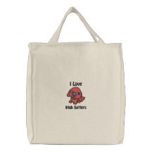 Amo el bolso bordado los setteres irlandeses bolsas