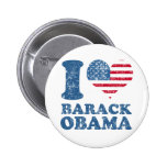 Amo el botón de Barack Obama (bandera)