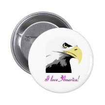Amo el botón del chica de América Pin