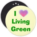 Amo el botón verde de vida pins