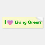 Amo el bumpersticker verde de vida etiqueta de parachoque