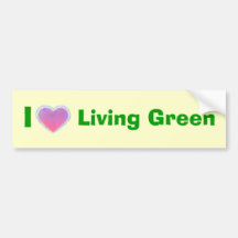 Amo el bumpersticker verde de vida etiqueta de parachoque