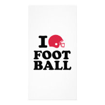 Amo el casco de fútbol americano tarjeta con foto personalizada