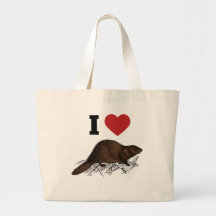 Amo el castor bolsa lienzo