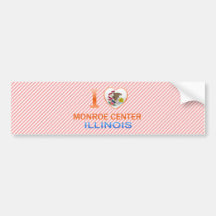 Amo el centro de Monroe, IL Etiqueta De Parachoque