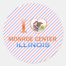 Amo el centro de Monroe, IL Pegatina Redonda