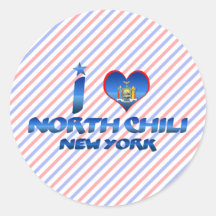Amo el chile del norte, Nueva York Etiquetas Redondas