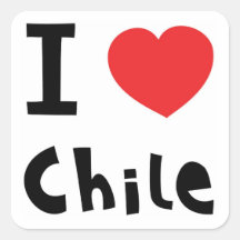 Amo el chile pegatinas cuadradas personalizadas