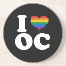 AMO EL CONDADO DE ORANGE GAY - BLANCO - .PNG POSAVASOS DISEÑO