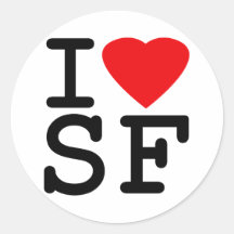 Amo el corazón San Francisco Etiquetas