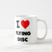 Amo el disco de vuelo taza
