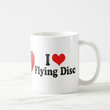Amo el disco de vuelo tazas