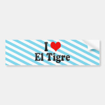 Amo el EL Tigre, Venezuela Pegatina De Parachoque