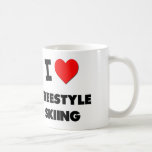 Amo el esquí del estilo libre tazas de café
