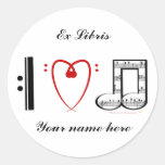 Amo el ex Bookplate de Libris de la música (notas  Etiqueta