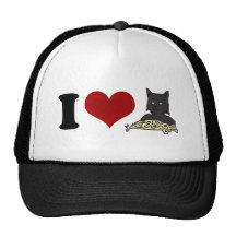 Amo el gato de los espaguetis gorros bordados