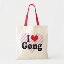 Amo el gongo bolsa de mano