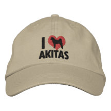 Amo el gorra bordado Akitas Gorra De Beisbol Bordada