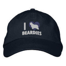 Amo el gorra bordado Beardies (azul) Gorro Bordado