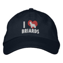 Amo el gorra bordado Briards (oscuro) Gorras Bordadas