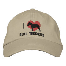 Amo el gorra bordado de los terrieres de Bull Gorra Bordada