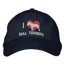 Amo el gorra bordado de los terrieres de Bull (osc Gorras De Beisbol Bordadas