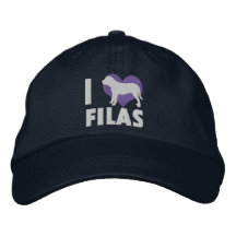 Amo el gorra bordado Filas (azul) Gorra De Béisbol