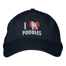 Amo el gorra bordado los caniches (oscuro) gorras bordadas