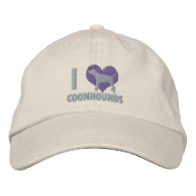Amo el gorra bordado los Coonhounds (púrpura) Gorras Bordadas