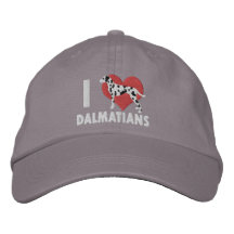 Amo el gorra bordado los Dalmatians (oscuro) Gorra De Béisbol