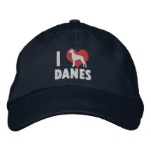 Amo el gorra bordado los daneses (oscuro) gorro bordado