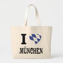 Amo el icono de München Bolsa Lienzo