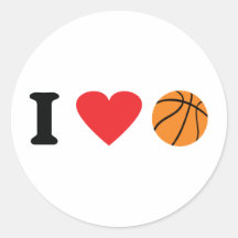 Amo el icono del baloncesto pegatina