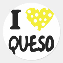 Amo el icono del queso pegatinas redondas