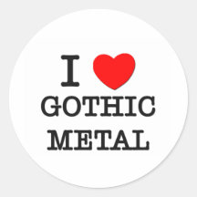 Amo el metal gótico pegatinas redondas
