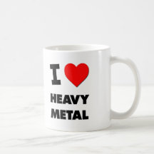 Amo el metal pesado tazas de café