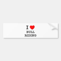 Amo el montar a caballo de Bull Etiqueta De Parachoque