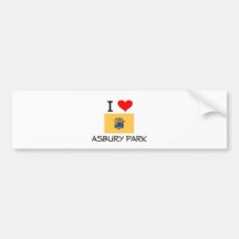 Amo el parque New Jersey de Asbury Etiqueta De Parachoque