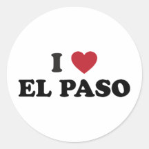 Amo El Paso Tejas Etiquetas Redondas