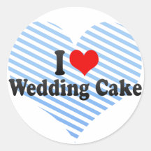 Amo el pastel de bodas pegatina