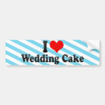 Amo el pastel de bodas pegatina de parachoque