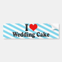 Amo el pastel de bodas pegatina de parachoque