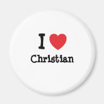 Amo el personalizado cristiano del corazón persona imán para frigorífico
