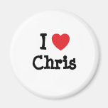 Amo el personalizado del corazón de Chris personal Imán De Nevera