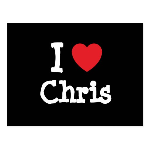 Amo el personalizado del corazón de Chris personal Postales